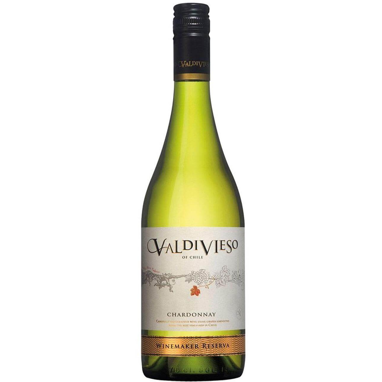 Valdivieso Chardonnay bottle showcasing its classic Chilean elegance and smooth texture.