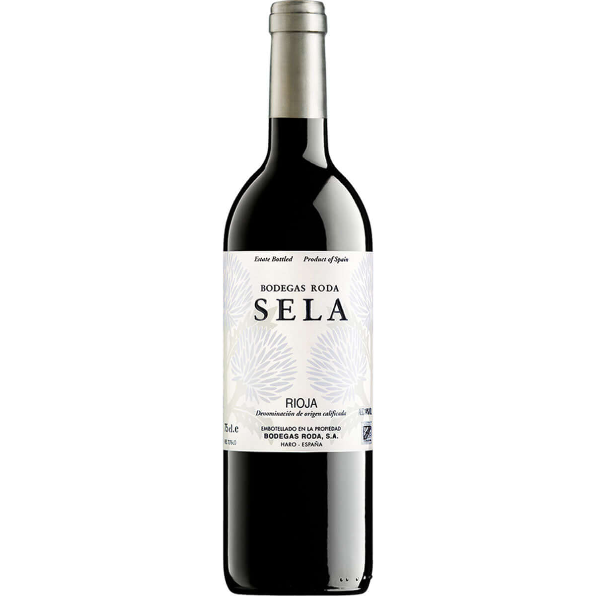 Bodegas Roda Sela Rioja red wine bottle with white label and silver foil - Curated Wines