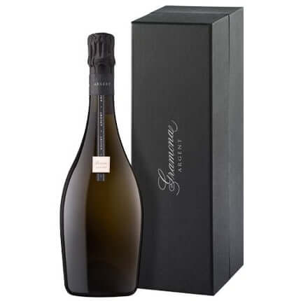 Gramona Argent Blanc 100% Chardonnay sparkling wine from Penedes, Spain, with a black gift box