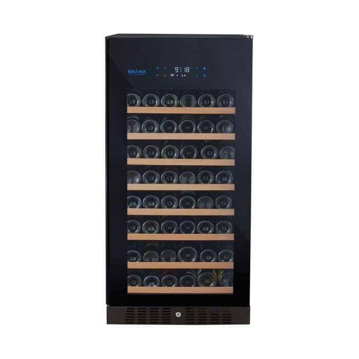 Kadeka Wine Chiller KS106TL/TR-106 bottles displaying a sleek design for optimal wine storage.