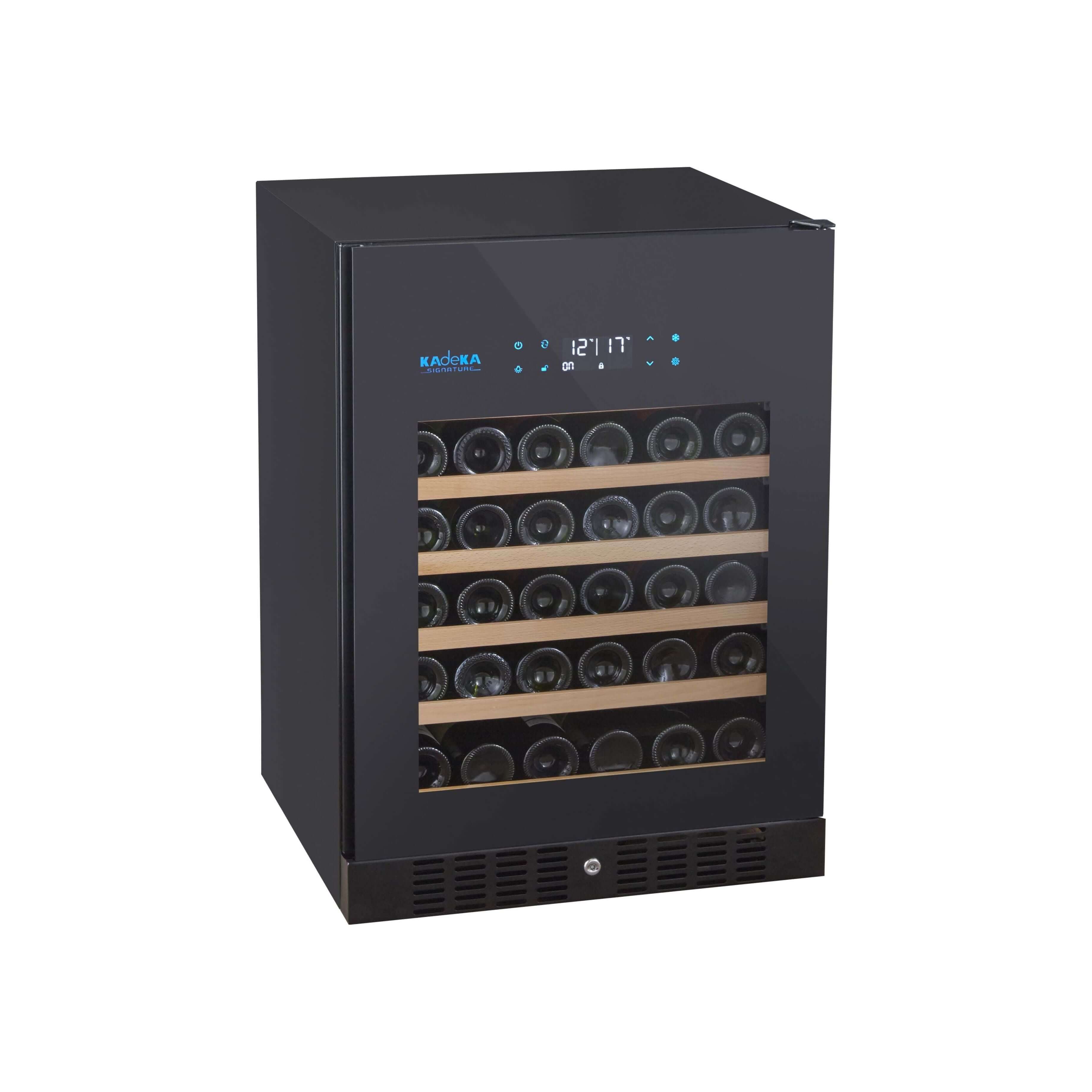 Kadeka Wine Chiller KS54TL/TR - 54 bottles with rimless glass design and inverter technology for optimal wine storage.