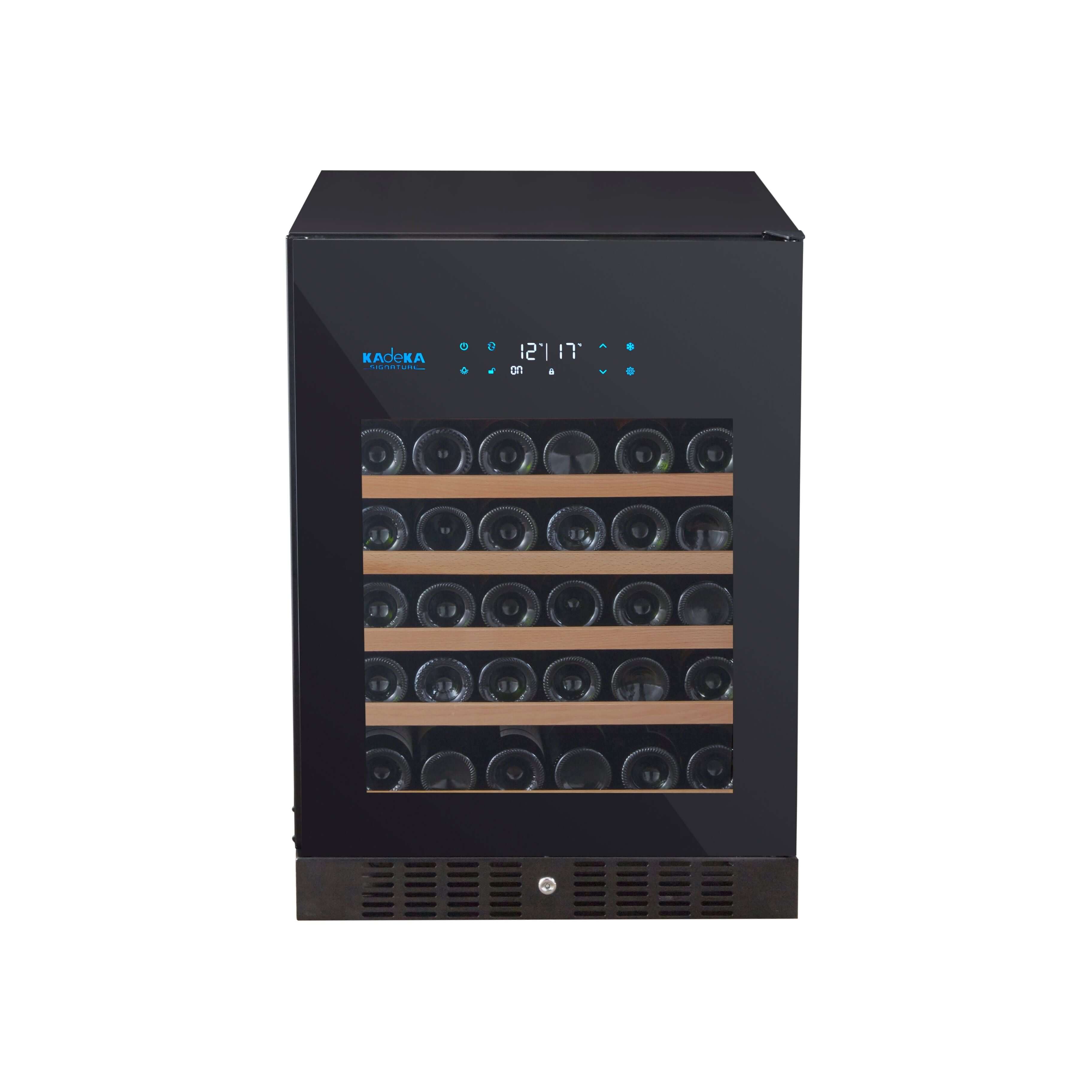 Kadeka Wine Chiller KS54TL/TR - 54 bottles, featuring full-glass design and inverter technology for wine connoisseurs.