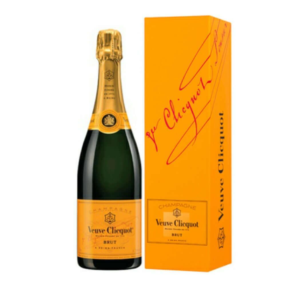 Veuve Clicquot Yellow Label Brut Champagne bottle and eco-friendly 'second skin' casing