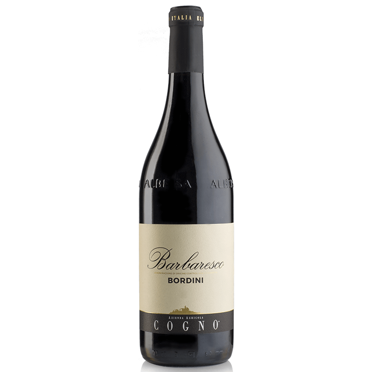 Elvio Cogno Barbaresco Bordini DOCG wine bottle, showcasing its elegant design and label.