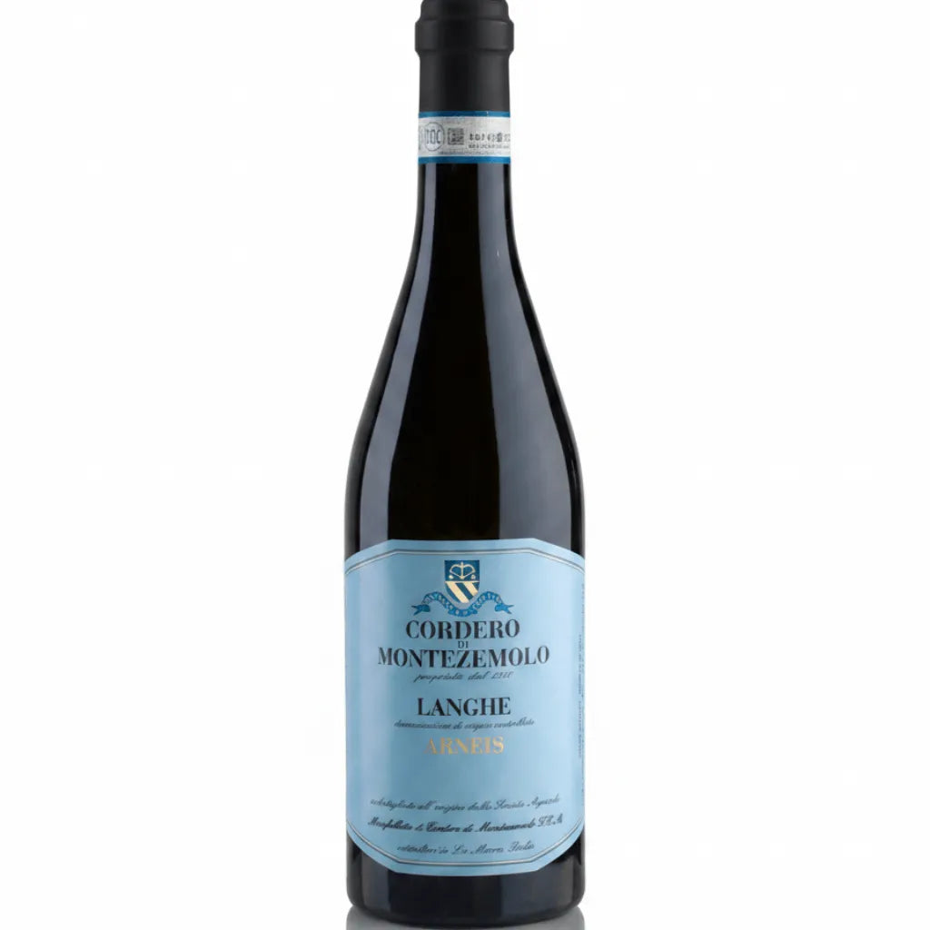 Cordero Di Montezemolo Arneis Langhe wine bottle with a light blue label
