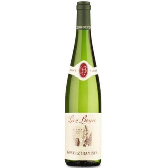 Leon Beyer Gewurztraminer AOC wine bottle with aromatic flavors from Alsace.