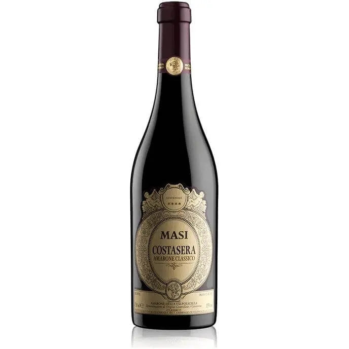 Masi Costasera Amarone Classico wine bottle with a gold label