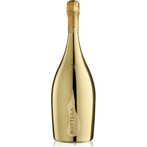 Bottega Prosecco DOC Brut Gold bottle, iconic gold with a B logo and Bottega Gold text