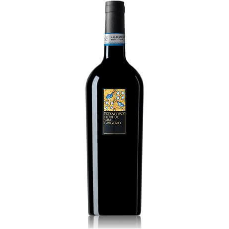 Feudi S Gregorio Falanghina Del Sannio wine bottle with blue bird label