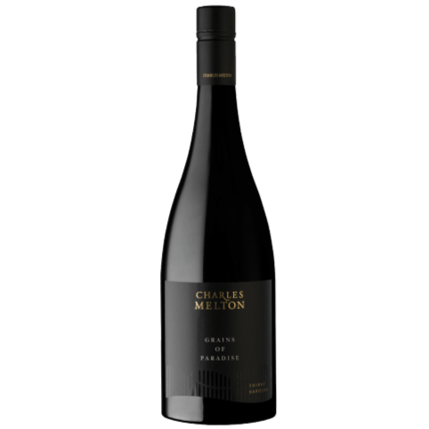 Bottle of Charles Melton Grains Of Paradise Shiraz, showcasing elegant design and rich Barossa Valley wine.