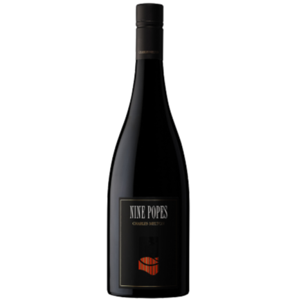 Charles Melton Nine Pope GSM wine bottle showcasing its elegant design and rich colors.