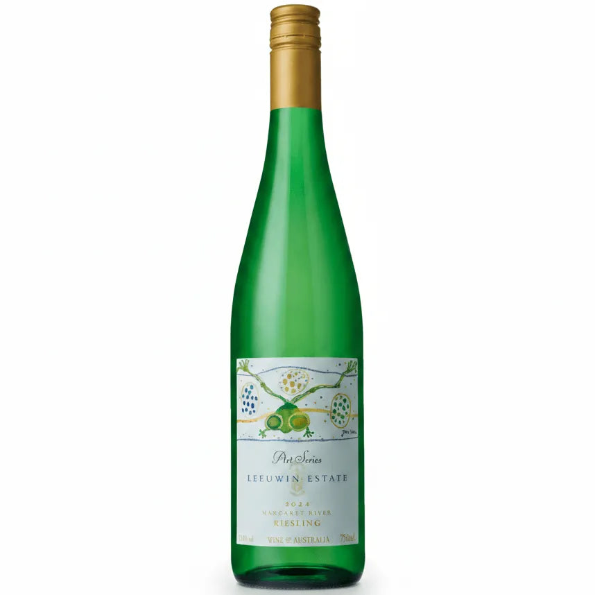 Leeuwin Estate Art Series Riesling from Margaret River, Australia, with a frog illustration on the label