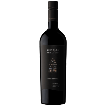 Charles Melton The Kirche Shiraz Cabernet wine bottle showcasing its elegant design and rich color.