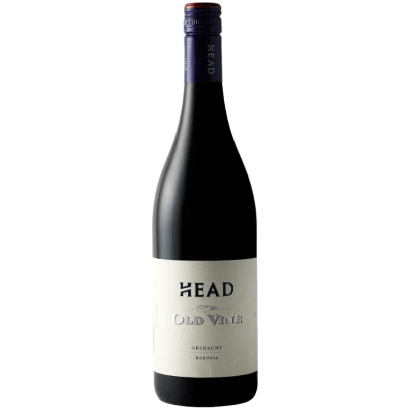 Head Old Vine Grenache bottle showcasing rich flavors of blackberry and plum from Barossa Valley.