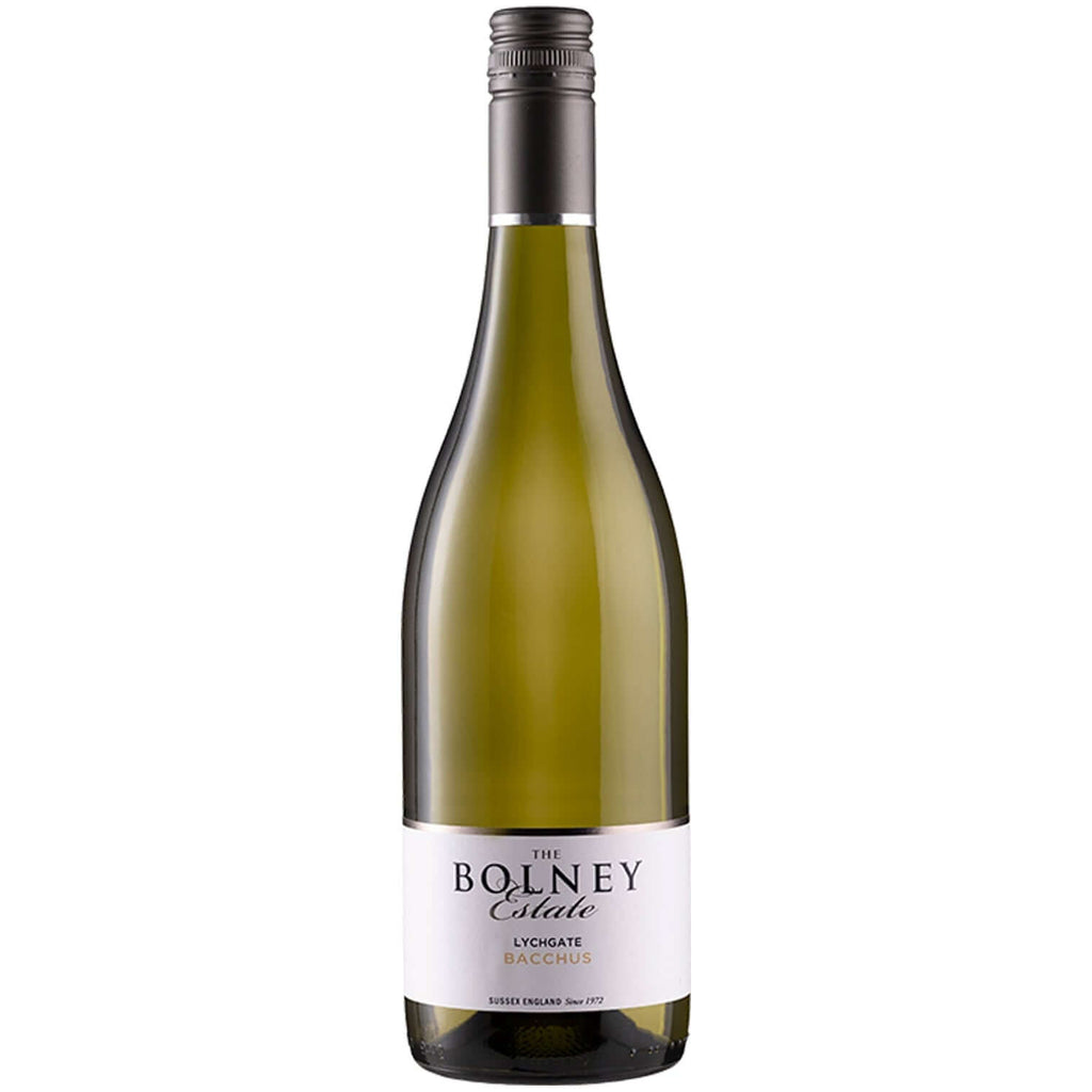 Bolney Lychgate Bacchus wine bottle from Sussex, England, with elderflower and citrus notes