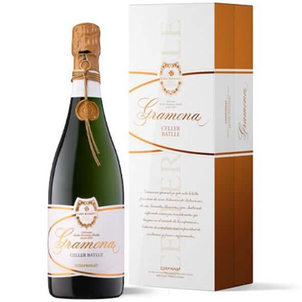 Gramona Celler Batlle Gran Reserva Brut sparkling wine from Penedes, Spain with gift box