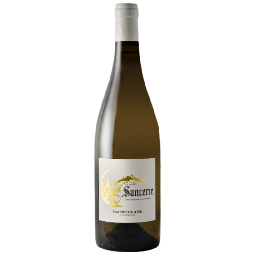 Paul Prieur et Fils Sancerre white wine bottle with elegant label design showcasing its premium quality.