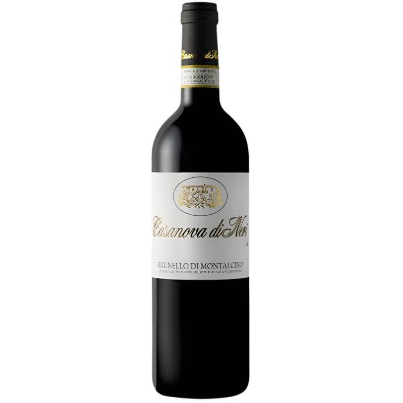 Casanova di Neri Brunello di Montalcino wine bottle showcasing rich flavors and elegance from Tuscany.