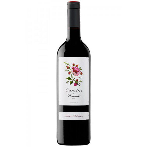 Alvaro Palacios Camins Del Priorat wine bottle with a floral label