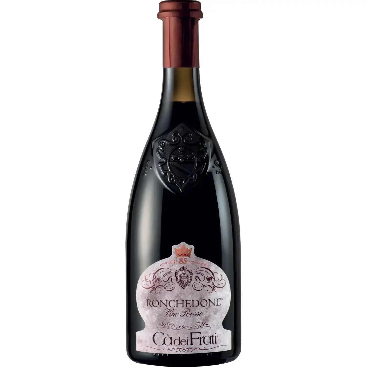 Ca dei Frati Ronchedone Vino Rosso bottle showcasing its elegant design and rich color.