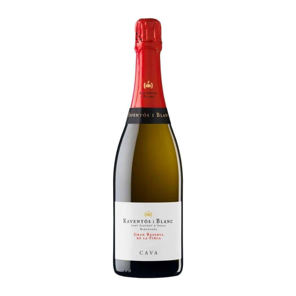 Raventós Gran Reserva de La Finca Cava bottle with red foil and white label